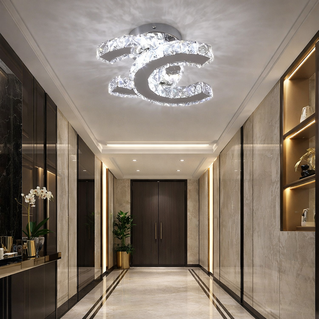 Lustra LED CRISTAL Double C Echivalent 200W