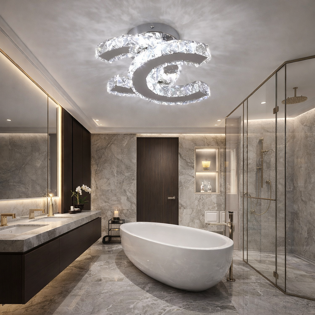 Lustra LED CRISTAL Double C Echivalent 200W