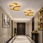 Lustra LED CRISTAL Double C GOLD Echivalent 200W