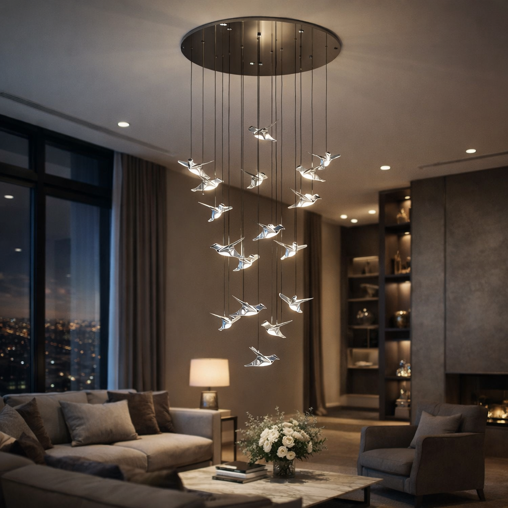 Lustra LED Suspendata Luxury PARATEBUENO SILVER Echivalent 600W