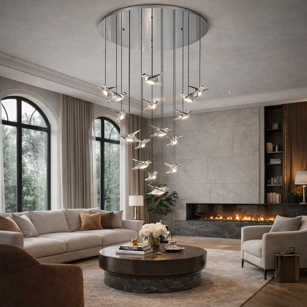 Lustra LED Suspendata Luxury PARATEBUENO SILVER Echivalent 600W