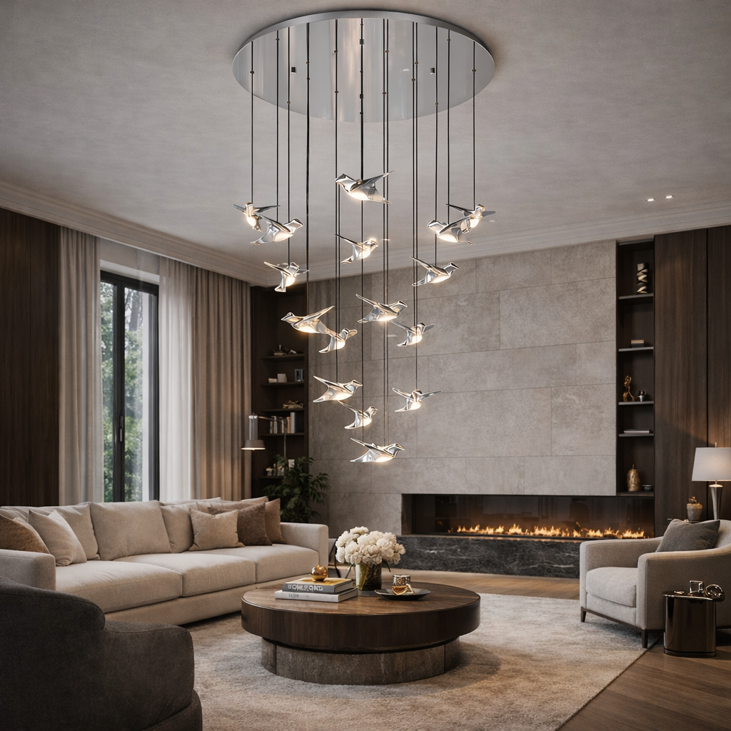 Lustra LED Suspendata Luxury PARATEBUENO SILVER Echivalent 600W