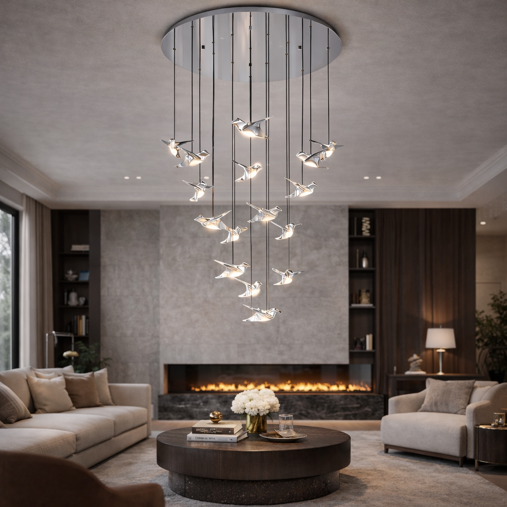 Lustra LED Suspendata Luxury PARATEBUENO SILVER Echivalent 600W