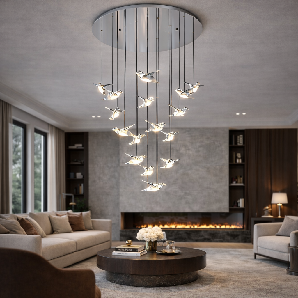Lustra LED Suspendata Luxury PARATEBUENO SILVER Echivalent 600W