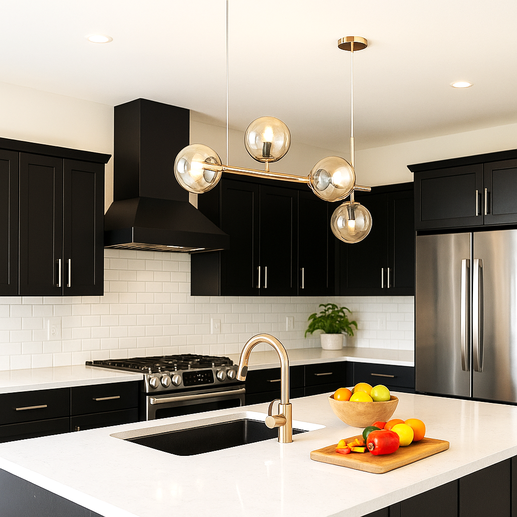 Lustra Abajur Fumuriu GOLD Liniara 4xE14