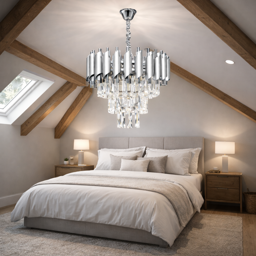 Candelabru Cristal Silver Panther 300mm