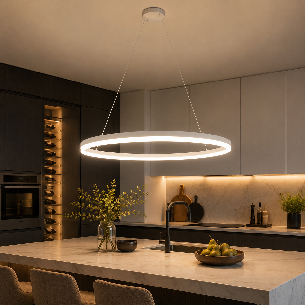 Lustra LED WONDERLAND Alba 1 Segment Echivalent 300W Telecomanda