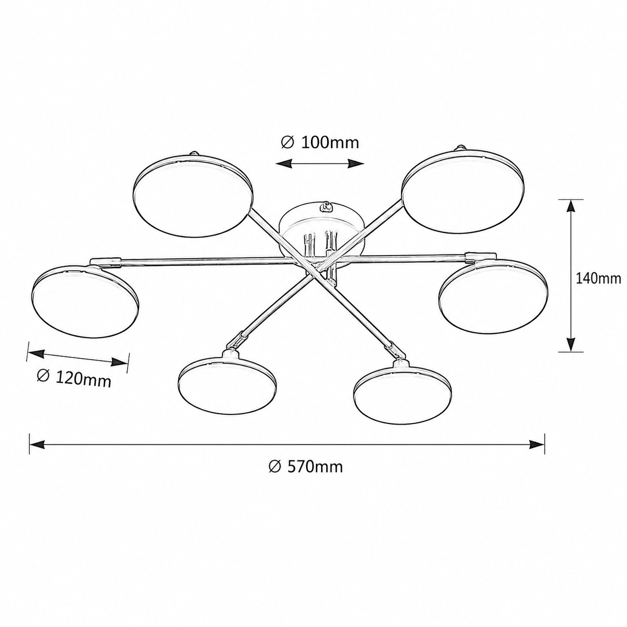 Lustra LED Aplicata Premium TINDRA Echivalent 300W