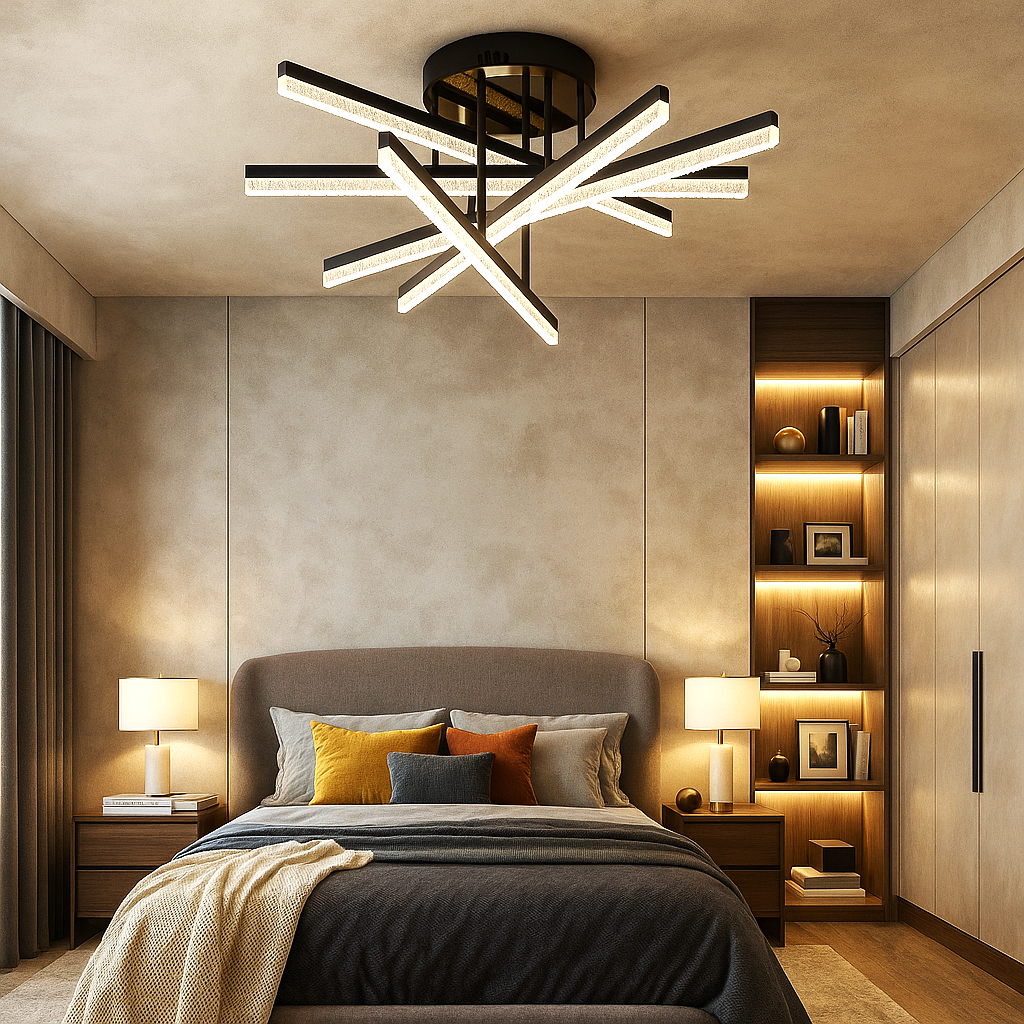 Lustra LED Aplicata Mira 5 Linnes Echivalent 500W Telecomanda