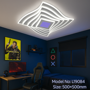 Lustra LED Cross Mirror 3D RGB Echivalent 600W Telecomanda