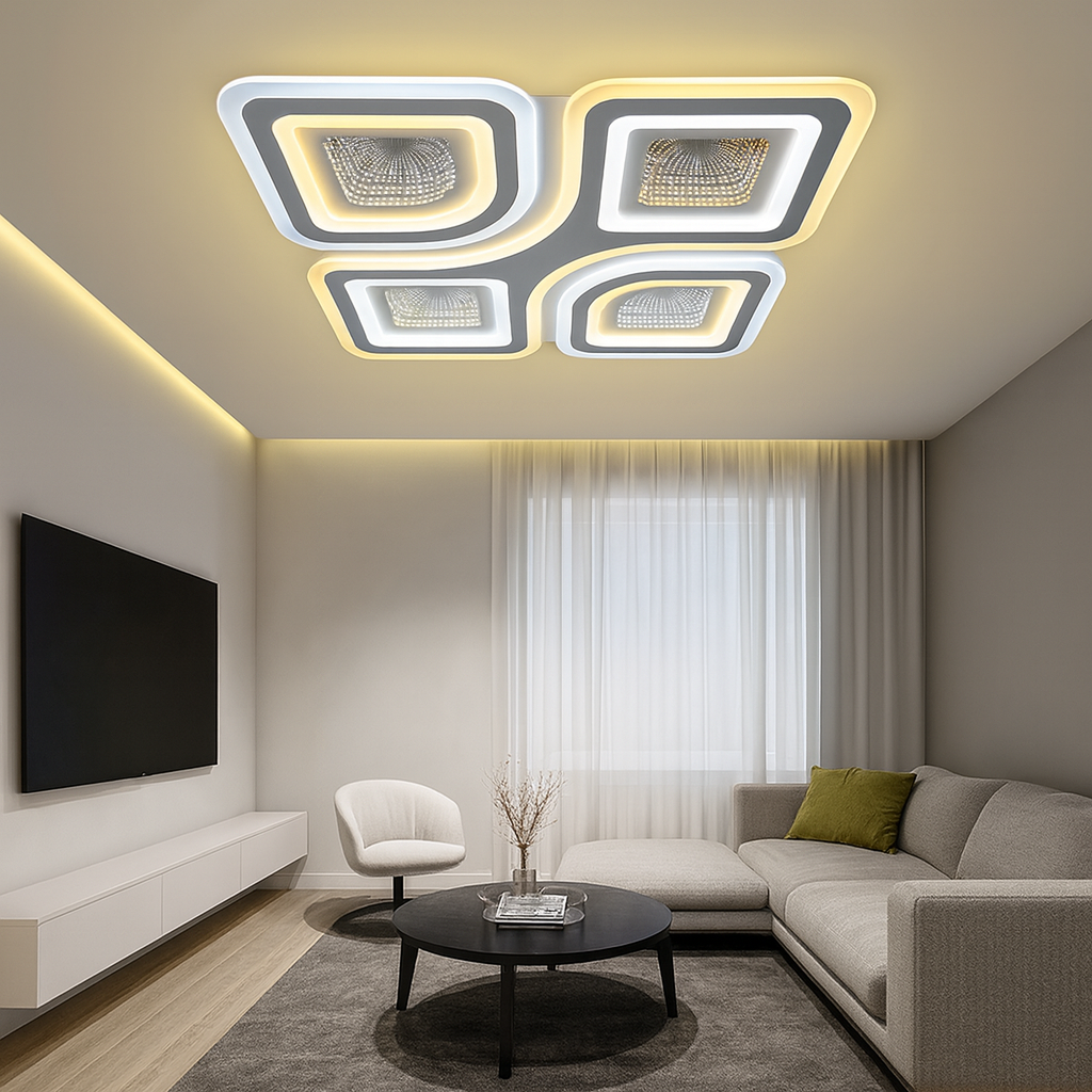 Lustra LED Mirror Molly 3D Echivalent 600W Telecomanda