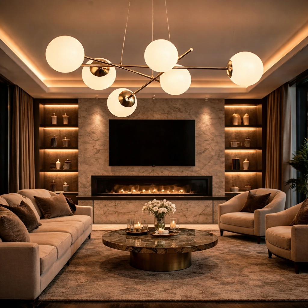 Lustra Abajur MAT Gold Suspendata 6xE27