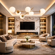 Lustra Abajur MAT Gold Suspendata 6xE27