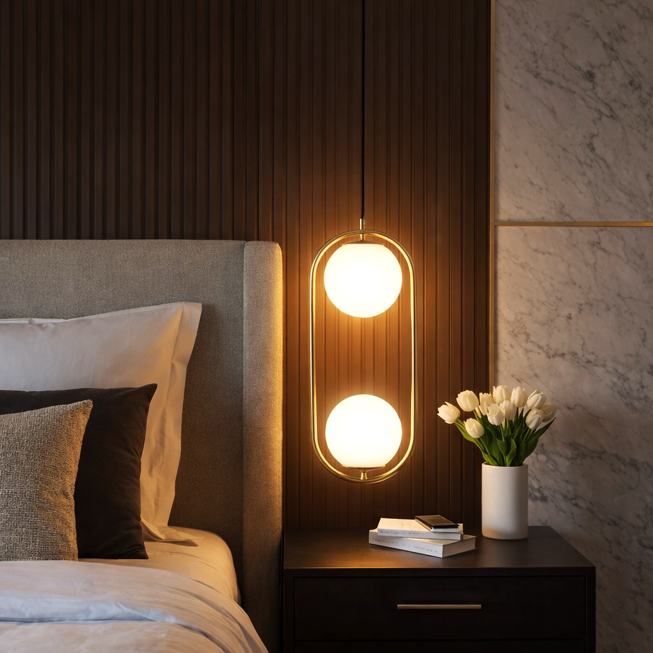 Pendul Nordic Abajur Gold Two Moons