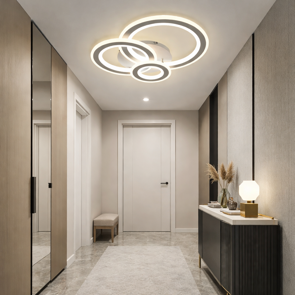 Lustra LED RINGS Alb 3 Functii Echivalent 300W