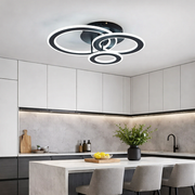 Lustra LED RINGS Black 3 Functii Echivalent 300W