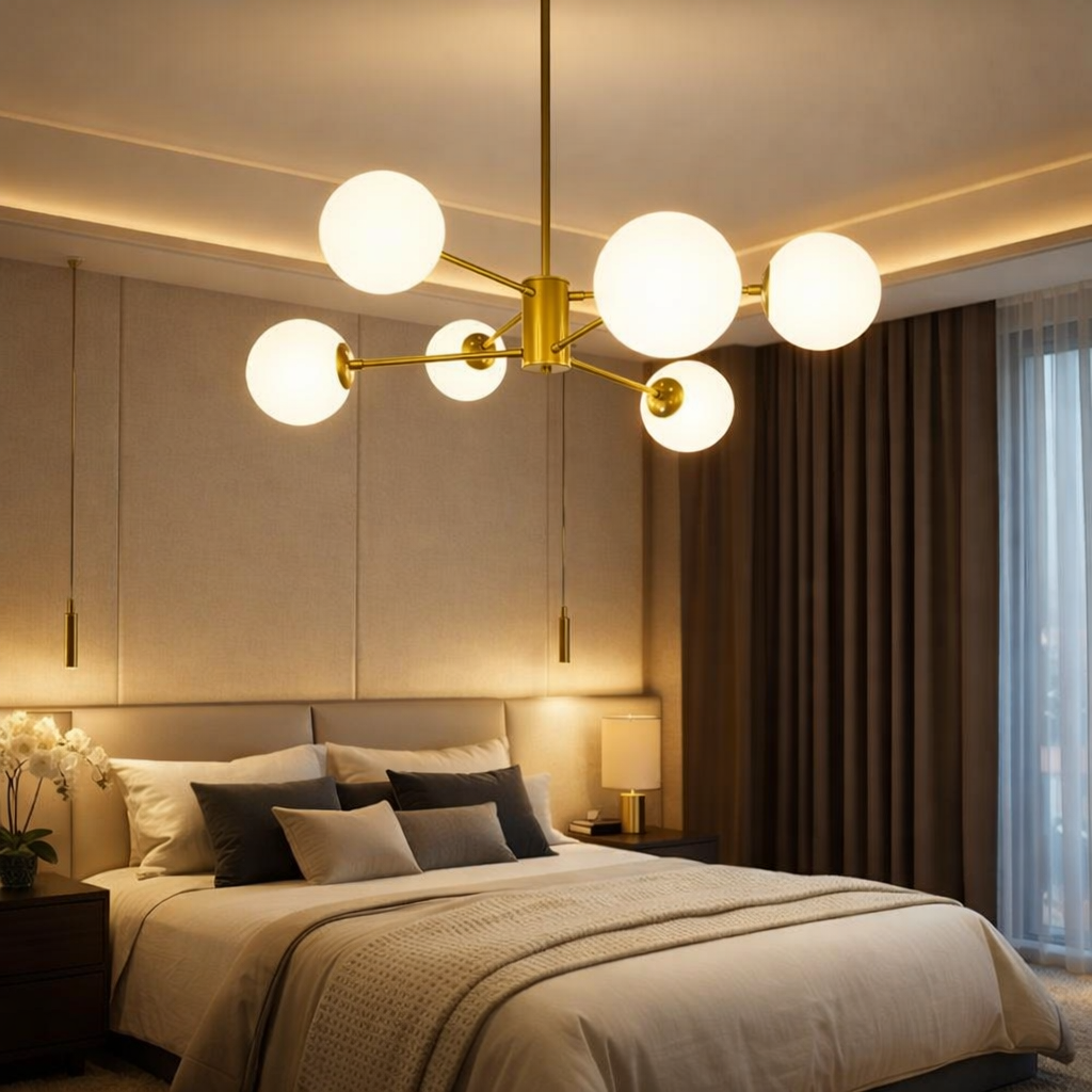 Lustra Abajur MAT GOLD 6XE27 DF201-3+3 GD