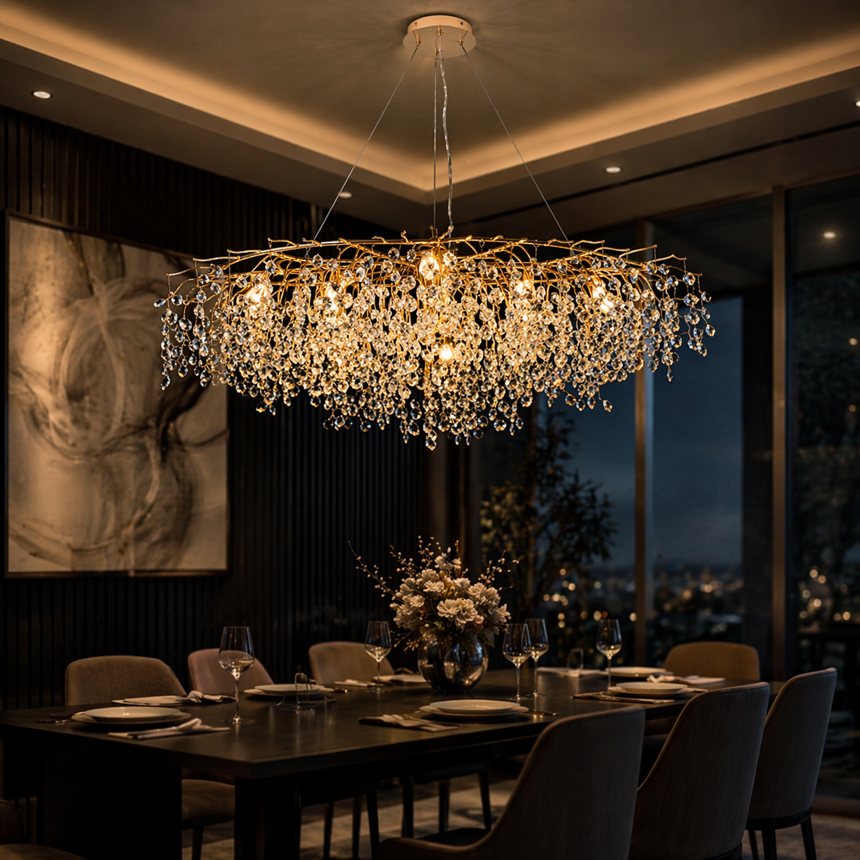 Candelabru Cristal LUXURY Golden Veliora 120x60CM