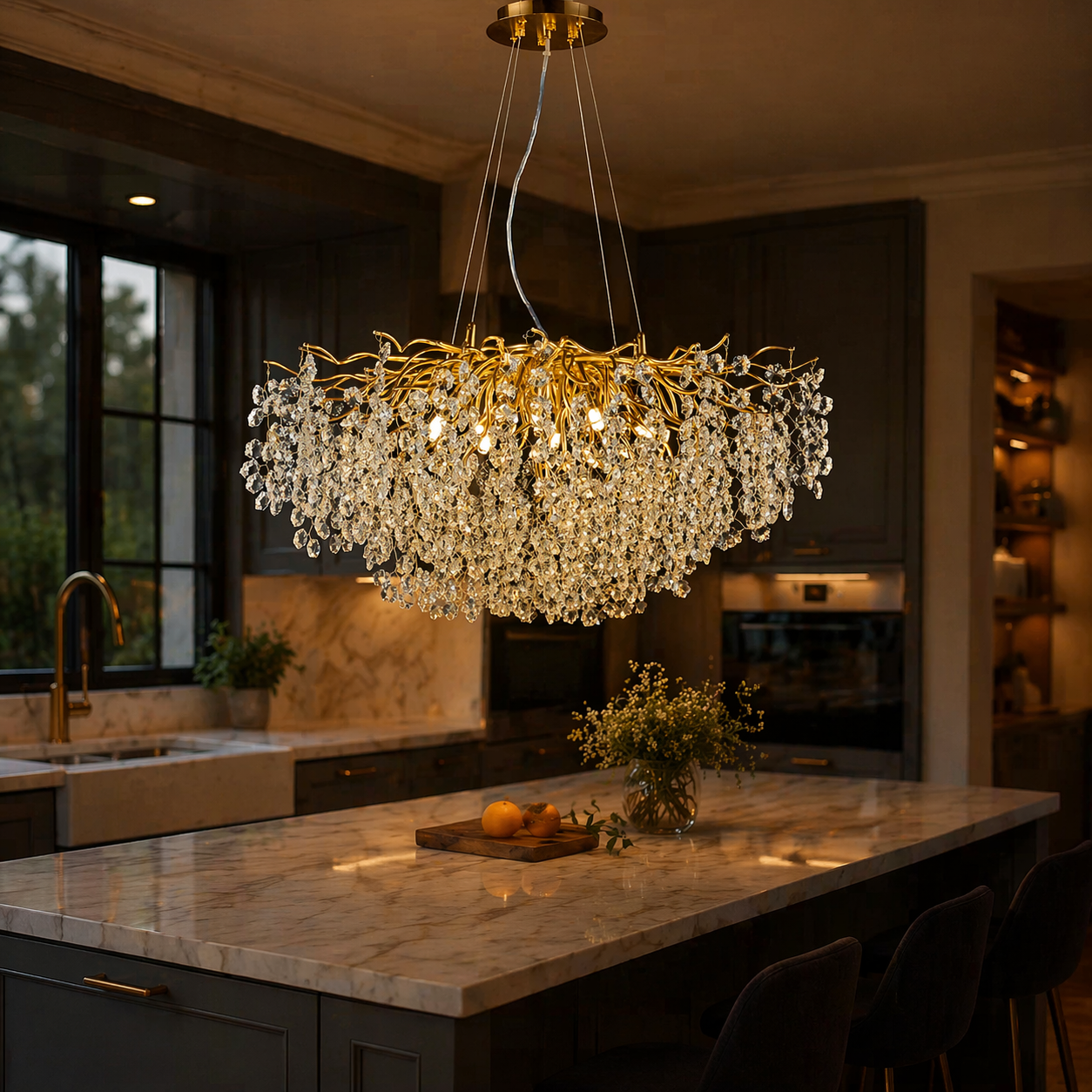 Candelabru Cristal LUXURY Golden Veliora 60CM