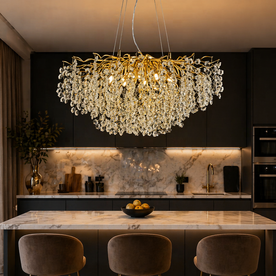 Candelabru Cristal LUXURY Golden Veliora 60CM