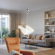 Pendul LED Modern Nordic Butterfly Silver