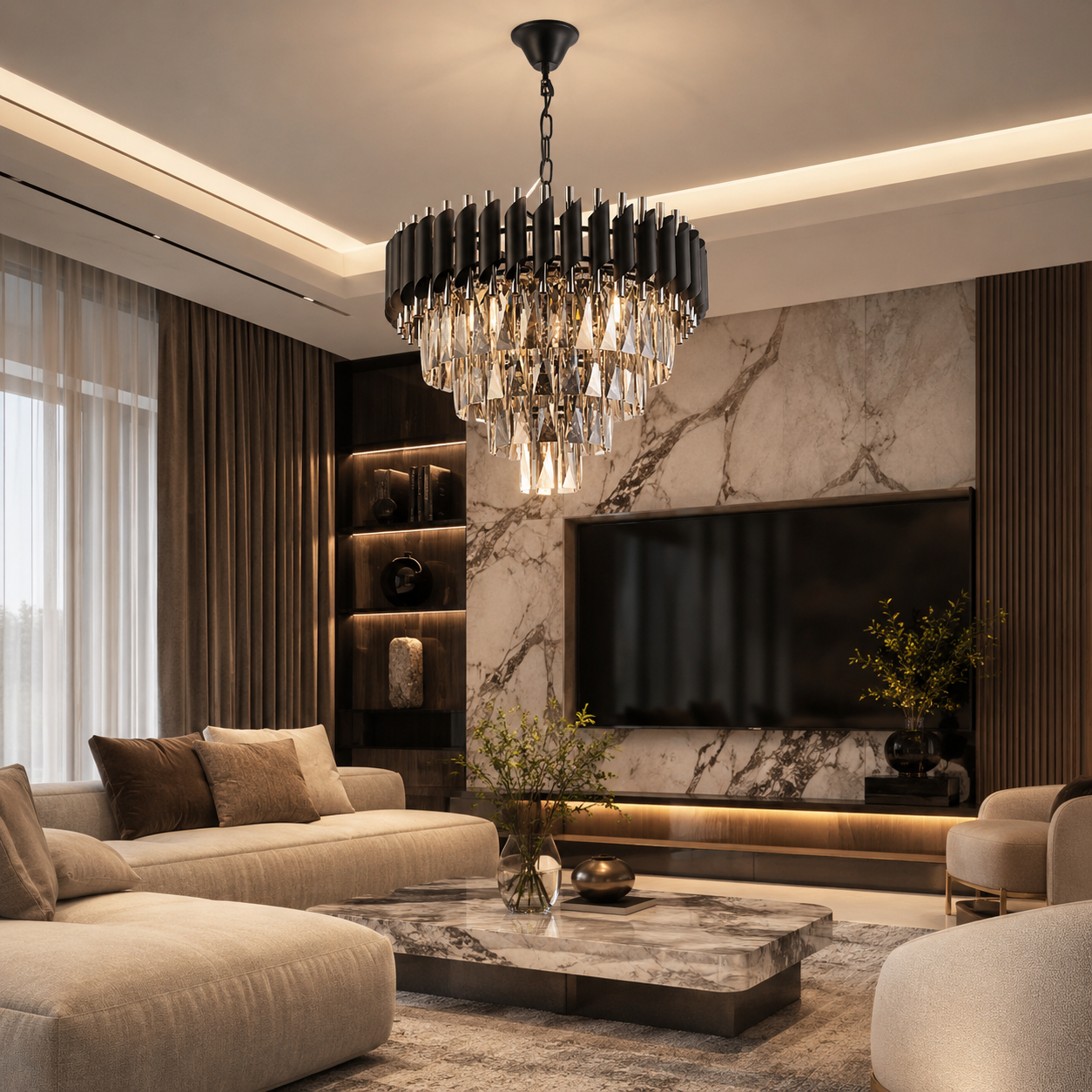 Candelabru Cristal Premium BLACK PANTHER SUBLIME 490mm