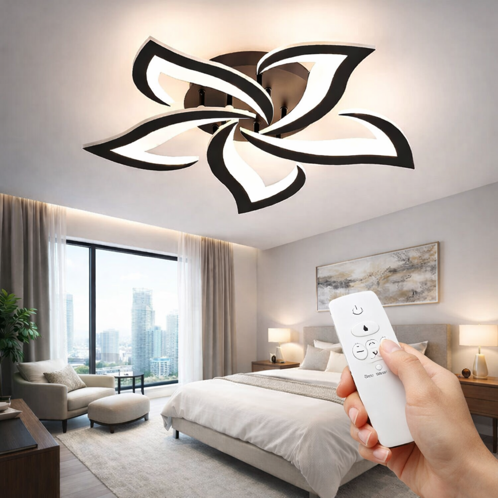 Lustra LED NARCISSE Black Echivalent 500W Telecomanda