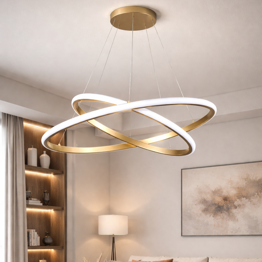 Lustra LED ASTRIA Gold 2 Segmente Echivalent 300W
