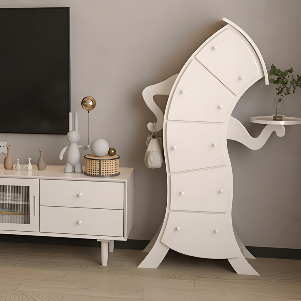 Dulap Artistic din Lemn Alb Belle Madame