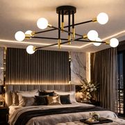 Lustra Minimalist Design 8xE27 Black+Gold 6038/8