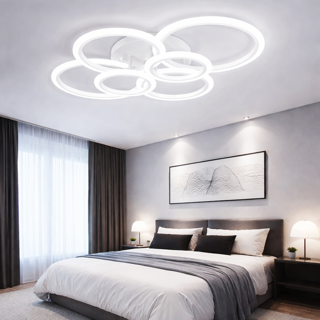 Lustra LED 4+2 CIRCLE MAXI Alb Echivalent 600W Telecomanda