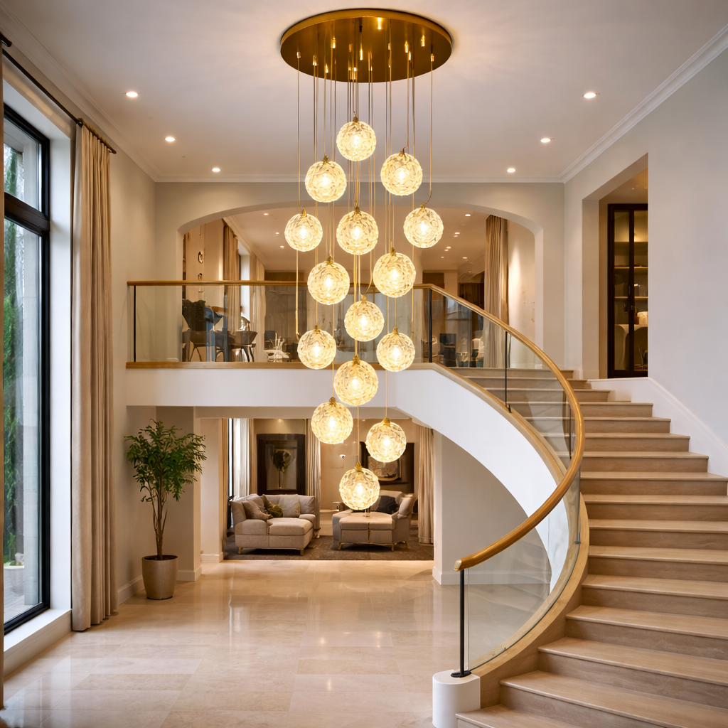 Lustra Suspendata Golden Sponge Majestic Staircase 20xG9
