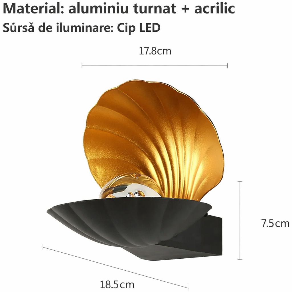 Aplica LED 6W Oyster Exterior Neagra
