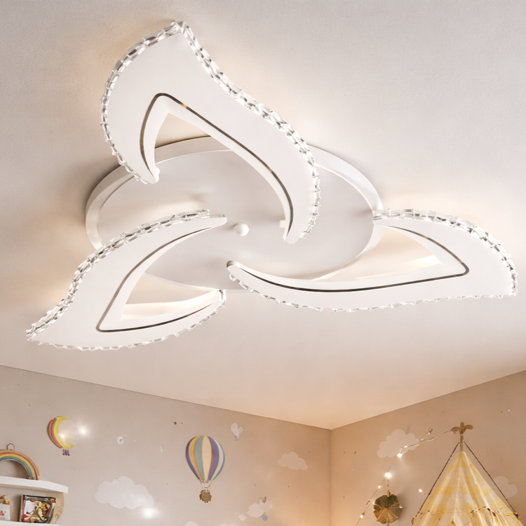 Lustra LED Mini Camelia Cristal Alba RGB Telecomanda Echivalent 300W