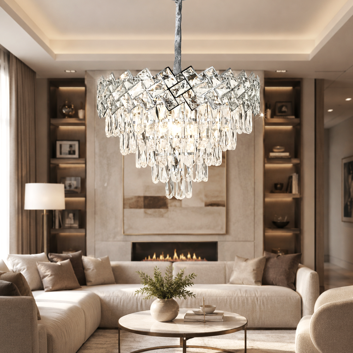 Candelabru Cristal Malli Silver 50cm