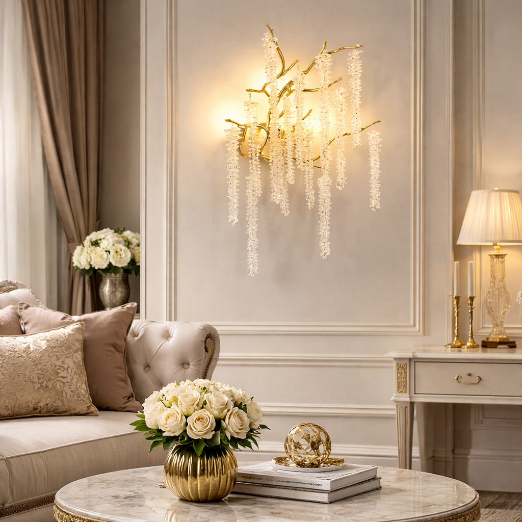 Aplica Cristal Gold Luxury Willow