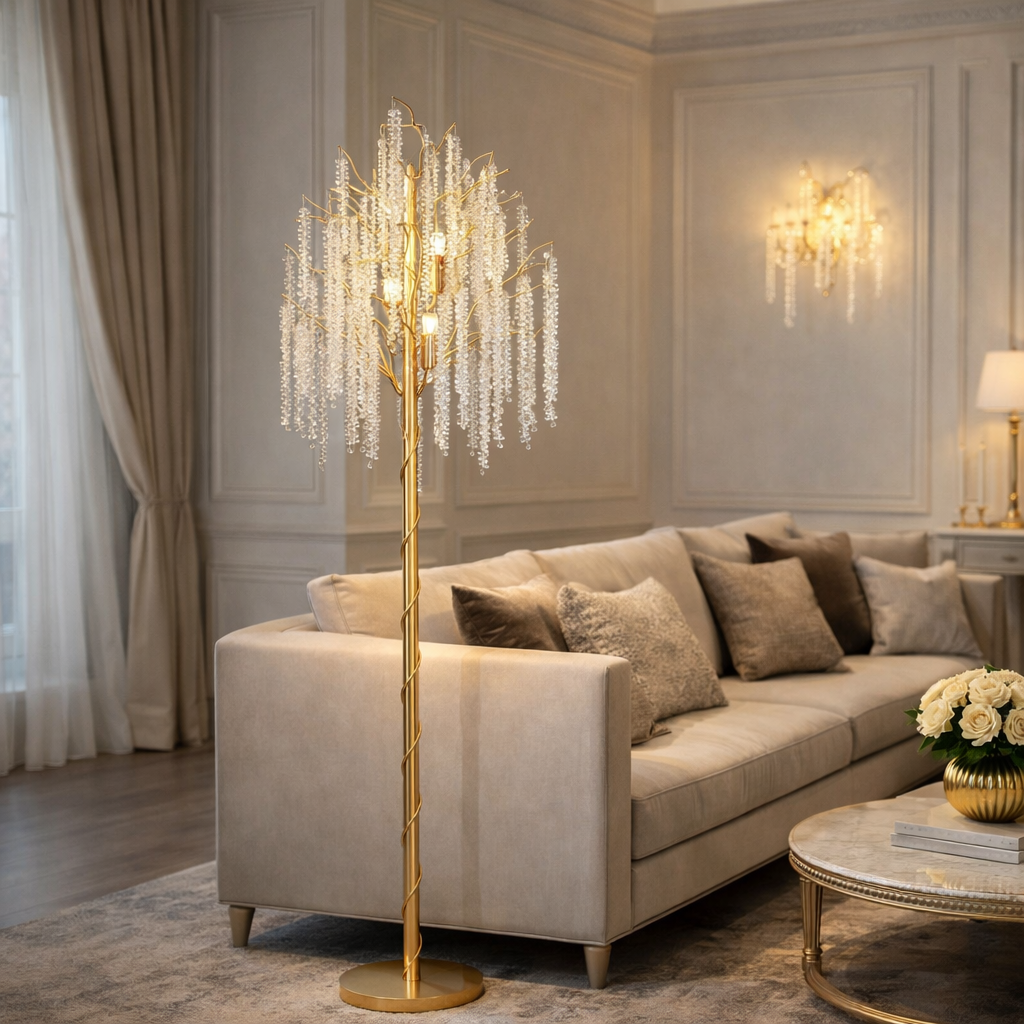 Lampadar Cristal LUXURY Golden Willow 175CM