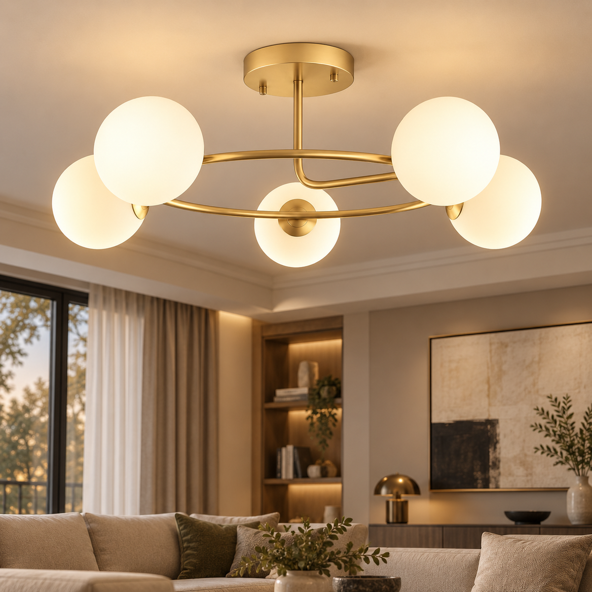 Lustra Abajur 5xE27 Gold Elegance