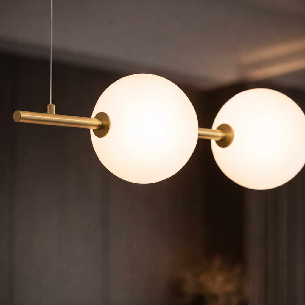 Lustra LED Abajur Mat KEZO Gold 100cm Echivalent 250W Telecomanda