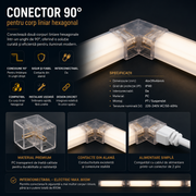 Conector Colt pentru Corp Liniar Hexagonal LED T5
