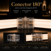 Conector 180 Grade pentru Corp Liniar Hexagonal LED T5