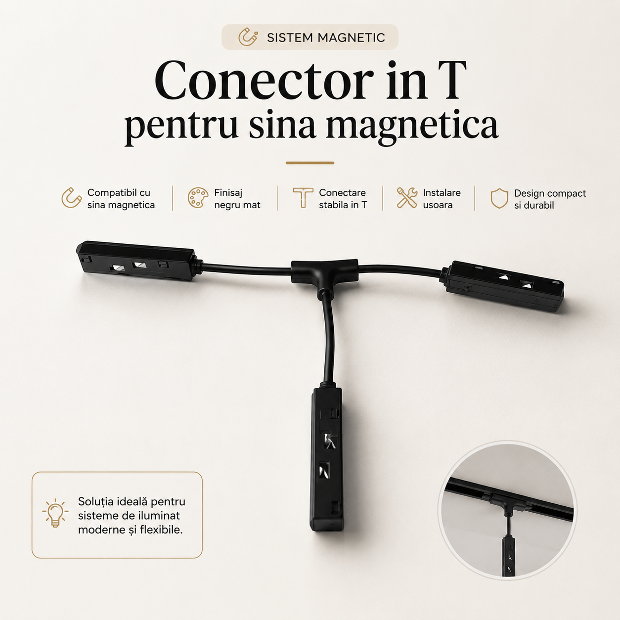 Conector Alimentare in Forma T Sina Magnetica