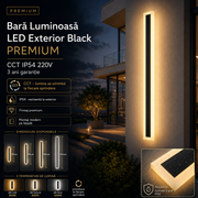 Bara Luminoasa LED Exterior Black PREMIUM CCT IP54 220V