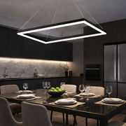 Lustra LED 1 Segment Rectangle Black Echivalent 300W Telecomanda