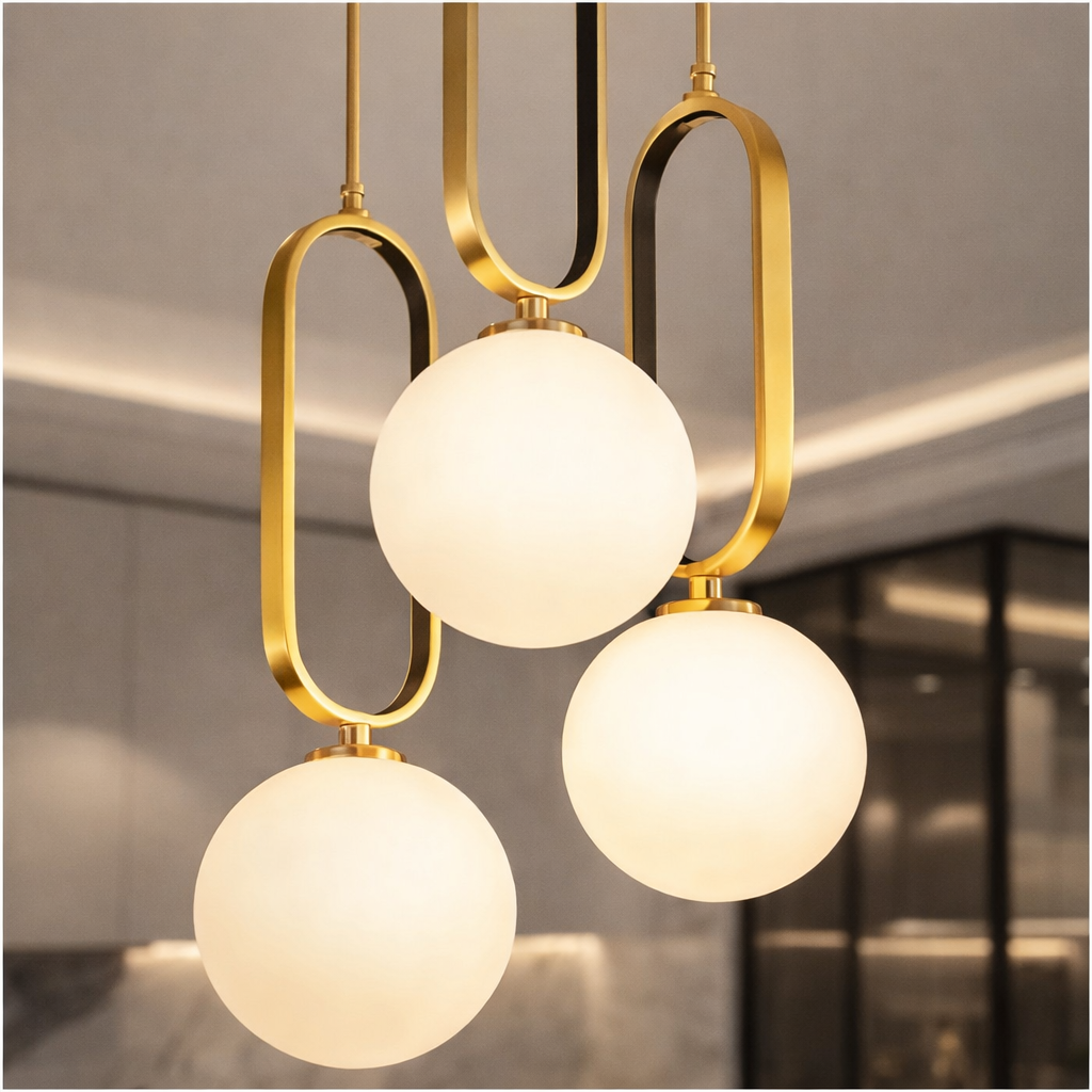 Lustra Suspendata Abajur MAT GOLD 3XE27 MX152-3