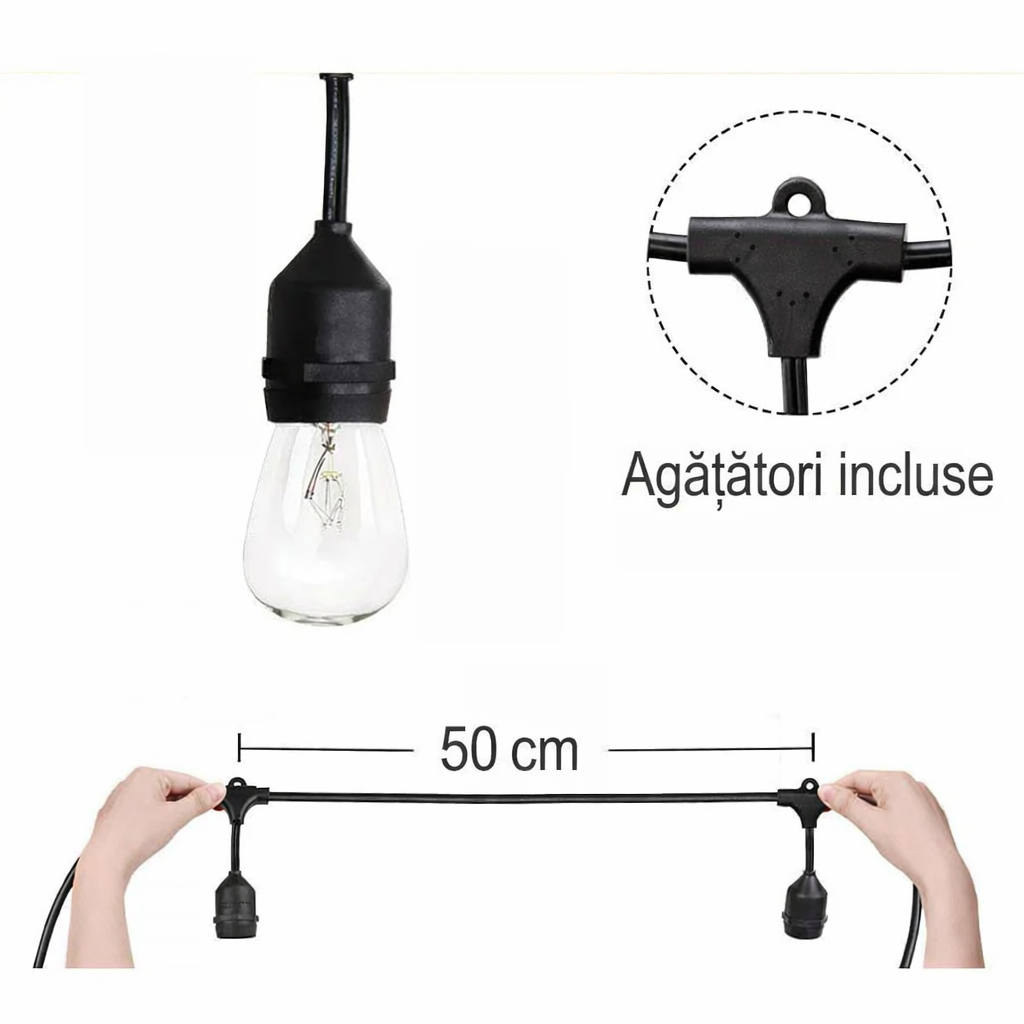 Ghirlanda Luminoasa cu Pendule 5m / 10XE27 , Interconectabil