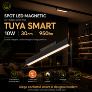 Spot LED Magnetic CCT Negru Liniar Mat TUYA SMART 10W 30cm 950lm