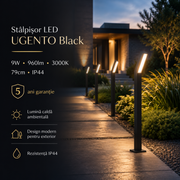 Slalpisor LED Black 9W, 79cm, 960lm, 3000K, IP44 900993