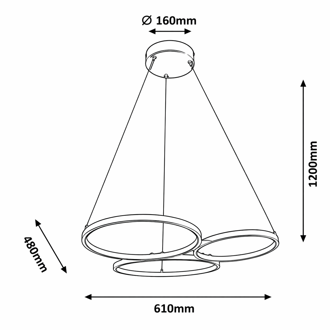 Lustra LED Suspendata Modern Black FLUXA Echivalent 300W