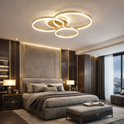 Lustra LED Beauty Gold 3 Circle Echivalent 600W Telecomanda